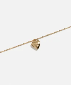GOLD PLATED VINTAGE LOOK HEART LOCKET NECKLACE