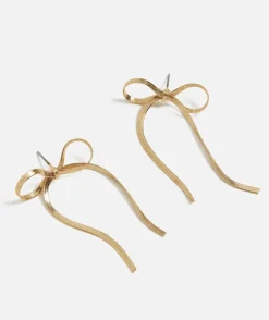 GOLD SNAKE BOW METAL STUD EARRING