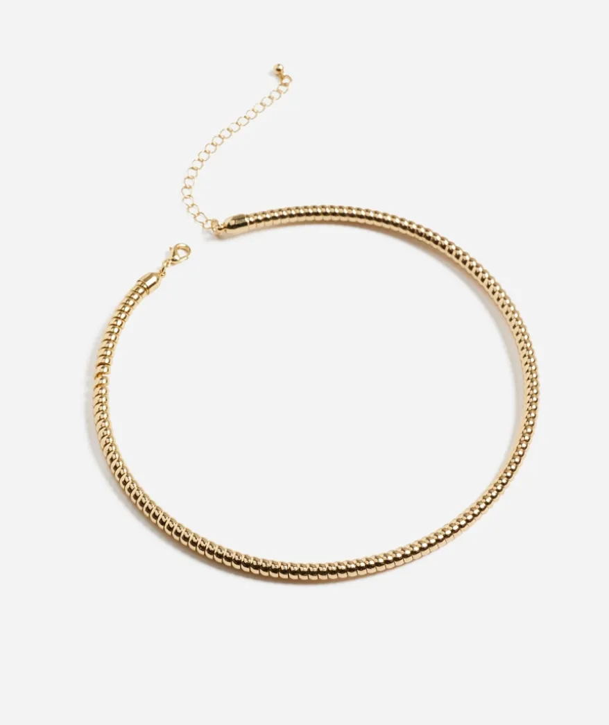 GOLD STATEMENT RIBBED CHOKER