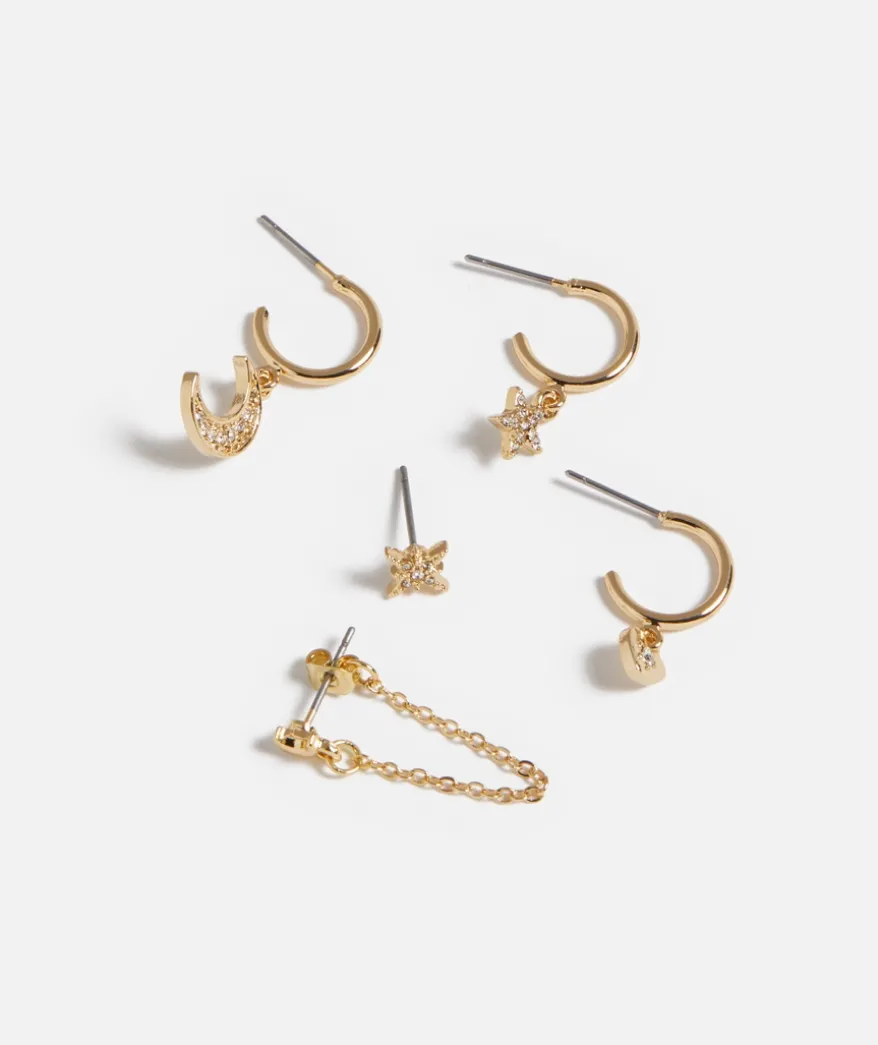 GOLD TWINKLE STUD AND HOOP PACK