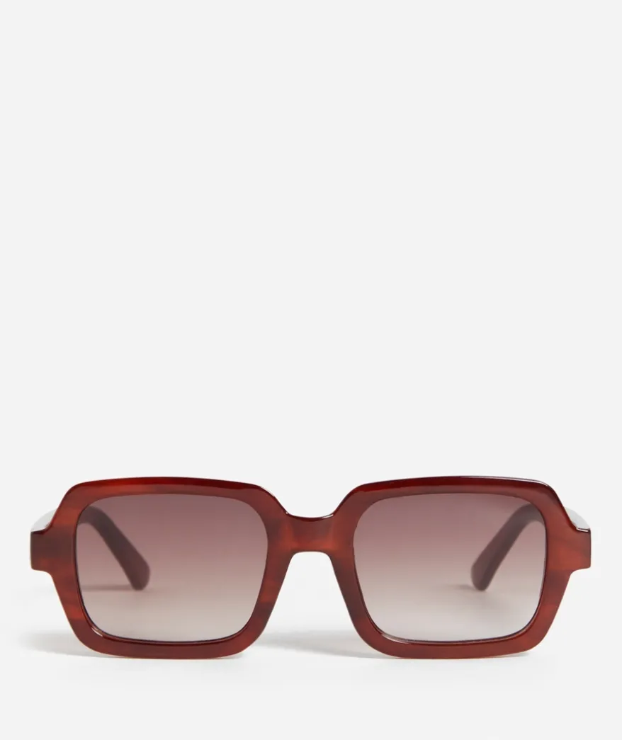HARPER SQUARE SUNGLASSES - BROWN