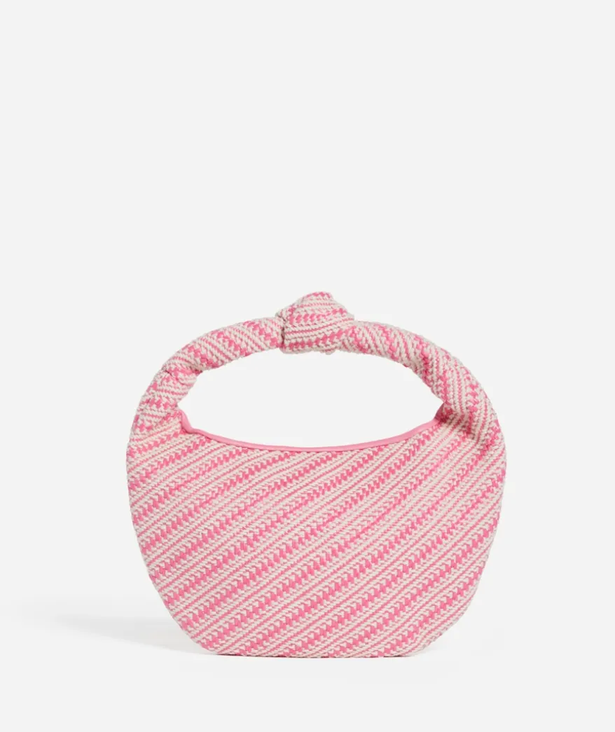 HAYLEE PINK STRAW SHOULDER BAG