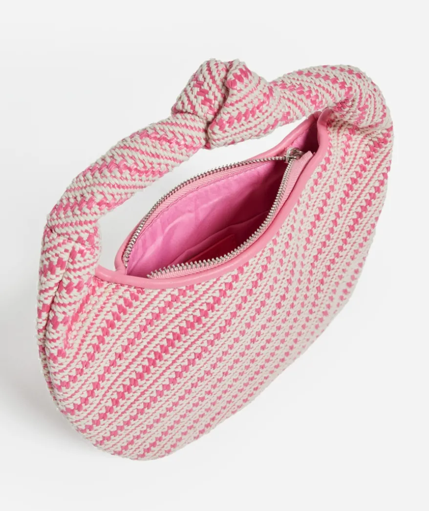 HAYLEE PINK STRAW SHOULDER BAG