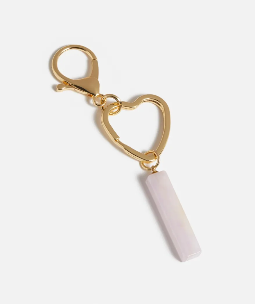 HEART CLASP ALPHABET ACRYLIC KEYRING