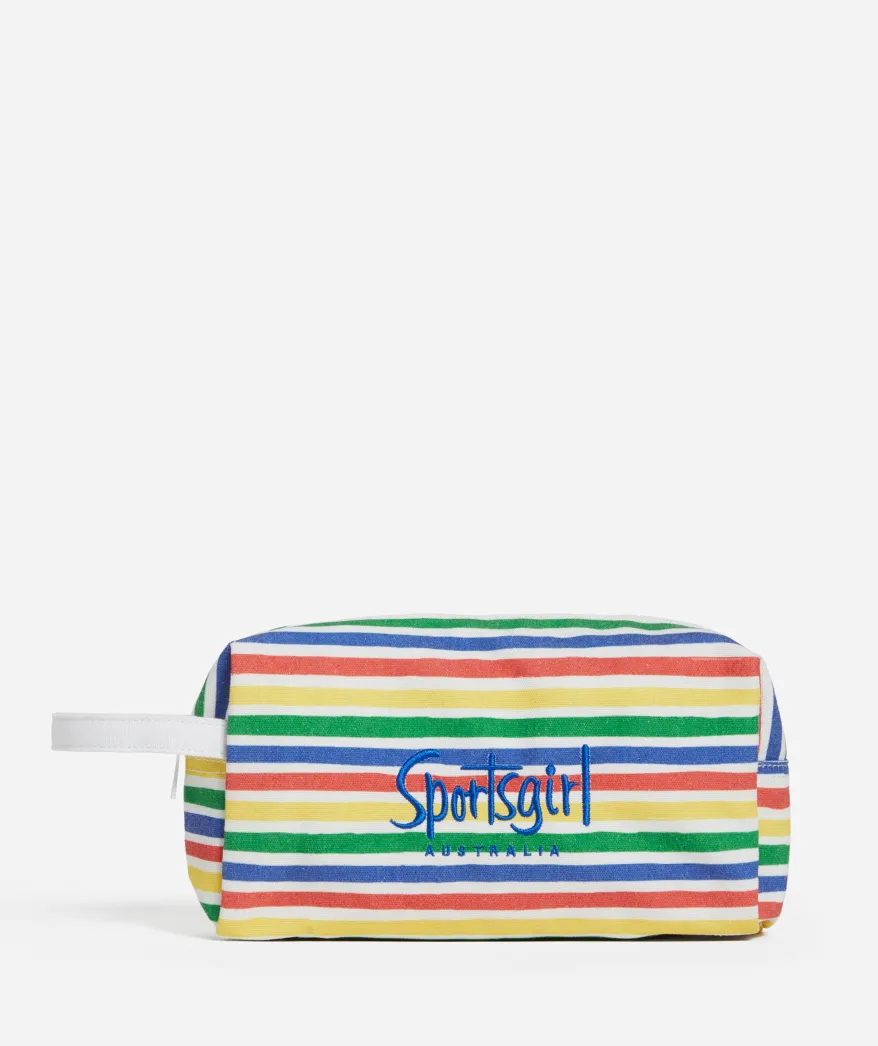 HERITAGE - SPORTSGIRL STRIPE CANVAS MAKEUP BAG