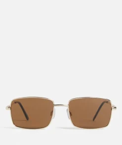 IZZIE SQUARE METAL SUNGLASSES - GOLD