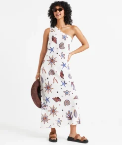 JAIDEN ONE SHOULDER MIDI DRESS
