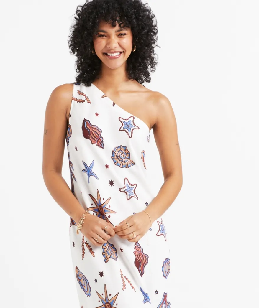 JAIDEN ONE SHOULDER MIDI DRESS