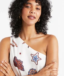JAIDEN ONE SHOULDER MIDI DRESS