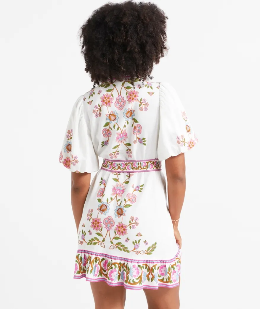 KEIGHLEY LINEN BLEND MINI DRESS