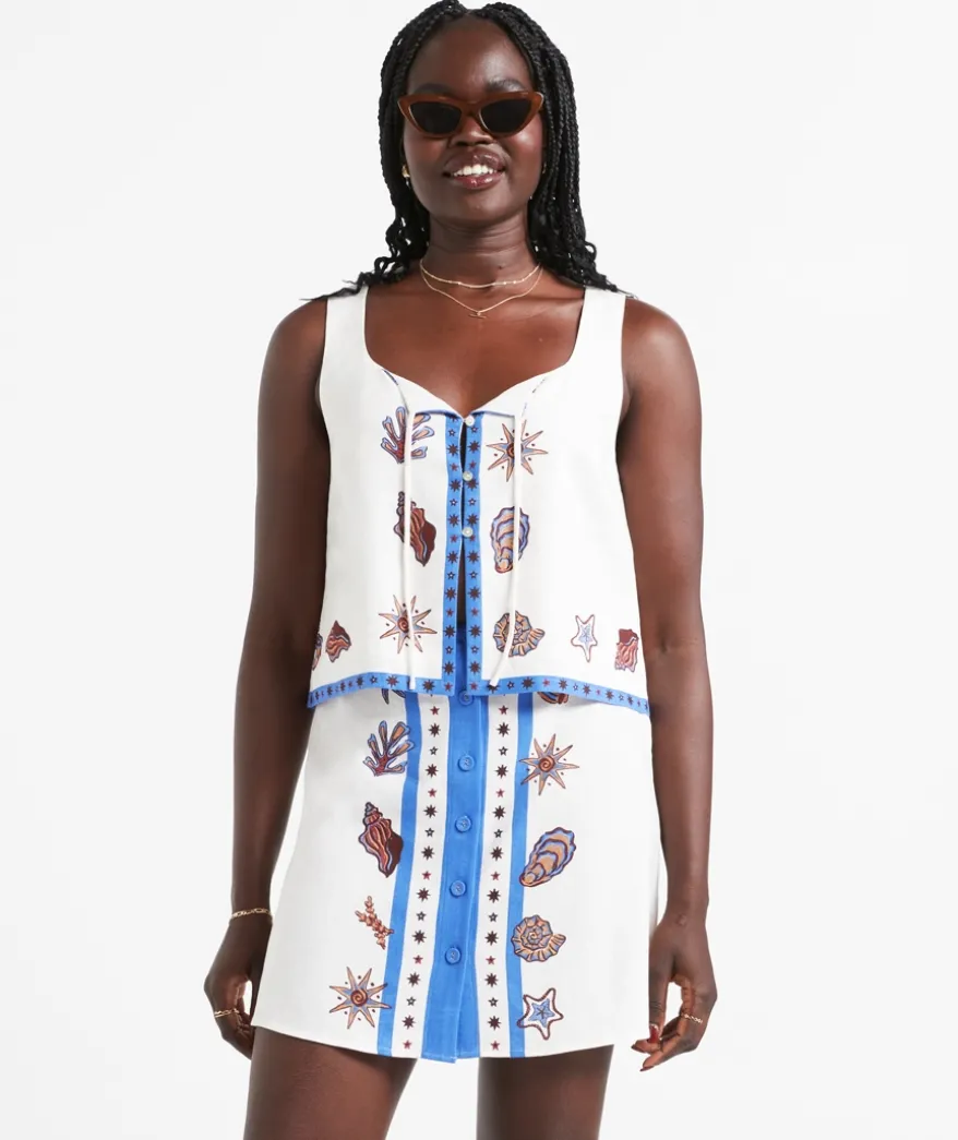LANA BUTTON DOWN MINI SKIRT
