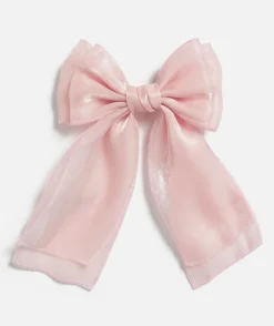 LIGHT PINK GLIMMER HAIR BOW