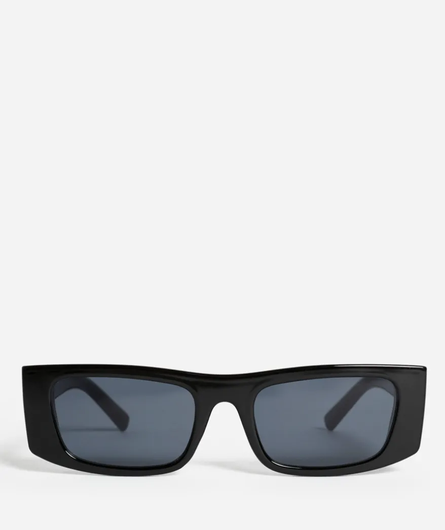 LUCIA RECTANGULAR SUNGLASSES - BLACK