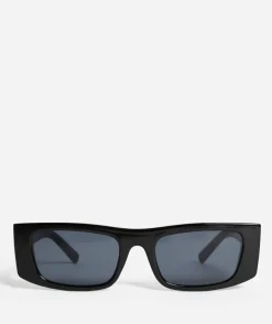 LUCIA RECTANGULAR SUNGLASSES - BLACK