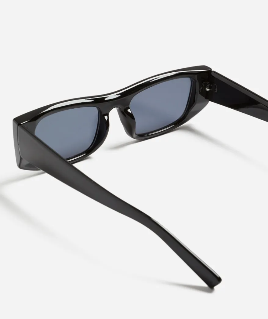 LUCIA RECTANGULAR SUNGLASSES - BLACK