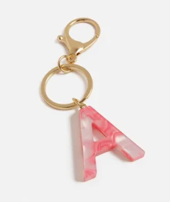 MARBLED ACRYLIC ALPHABET KEYRING