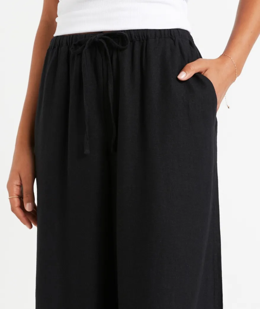 MAX LINEN BLEND WIDE LEG PANT