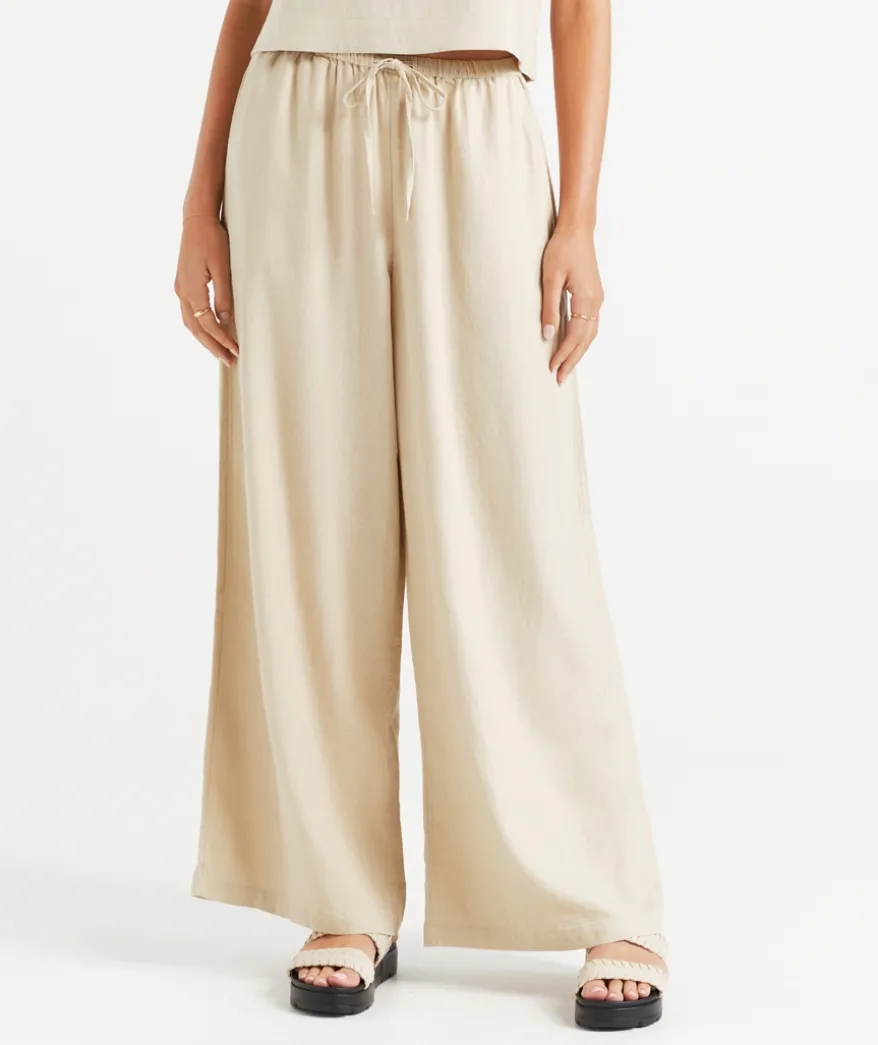 MAX LINEN BLEND WIDE LEG PANT
