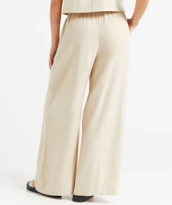 MAX LINEN BLEND WIDE LEG PANT