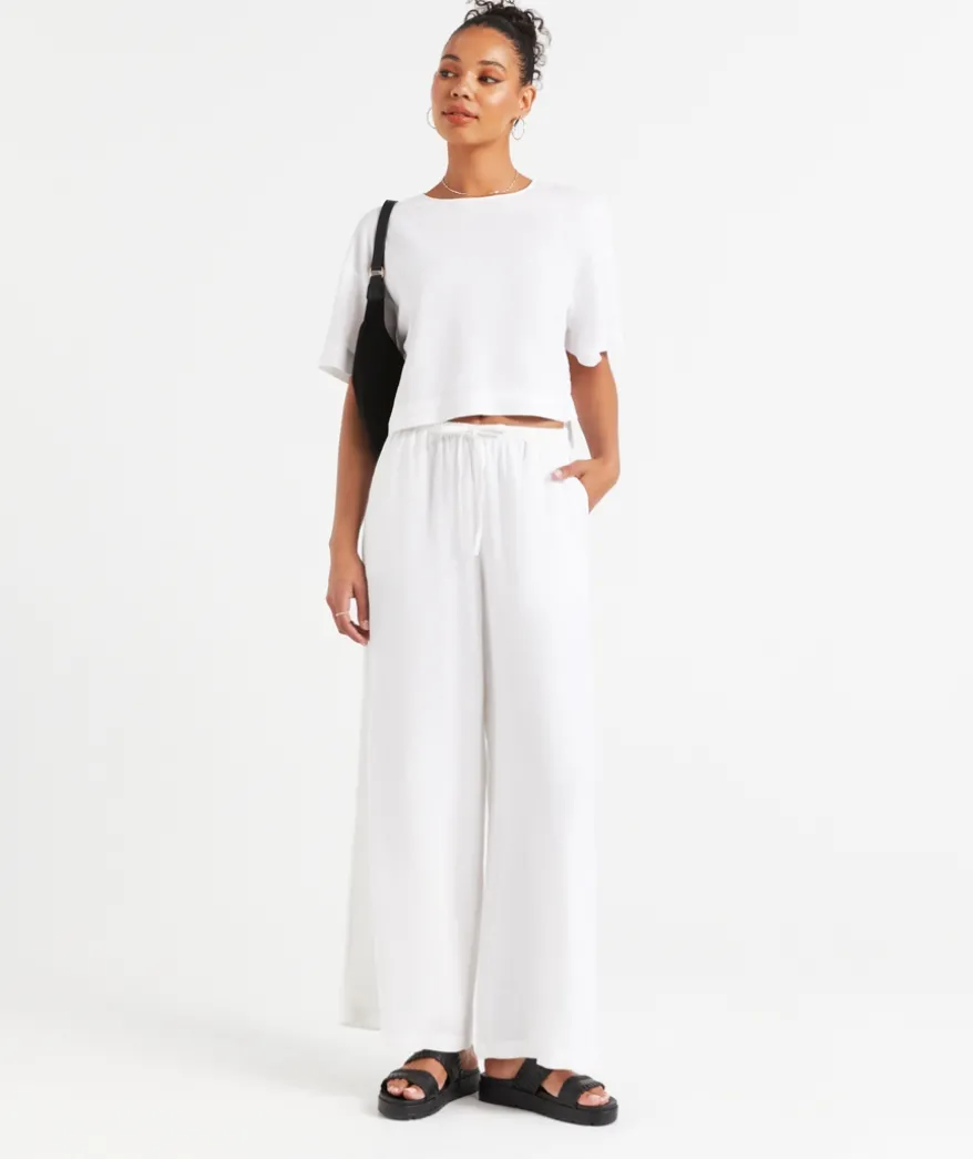 MAX LINEN BLEND WIDE LEG PANT