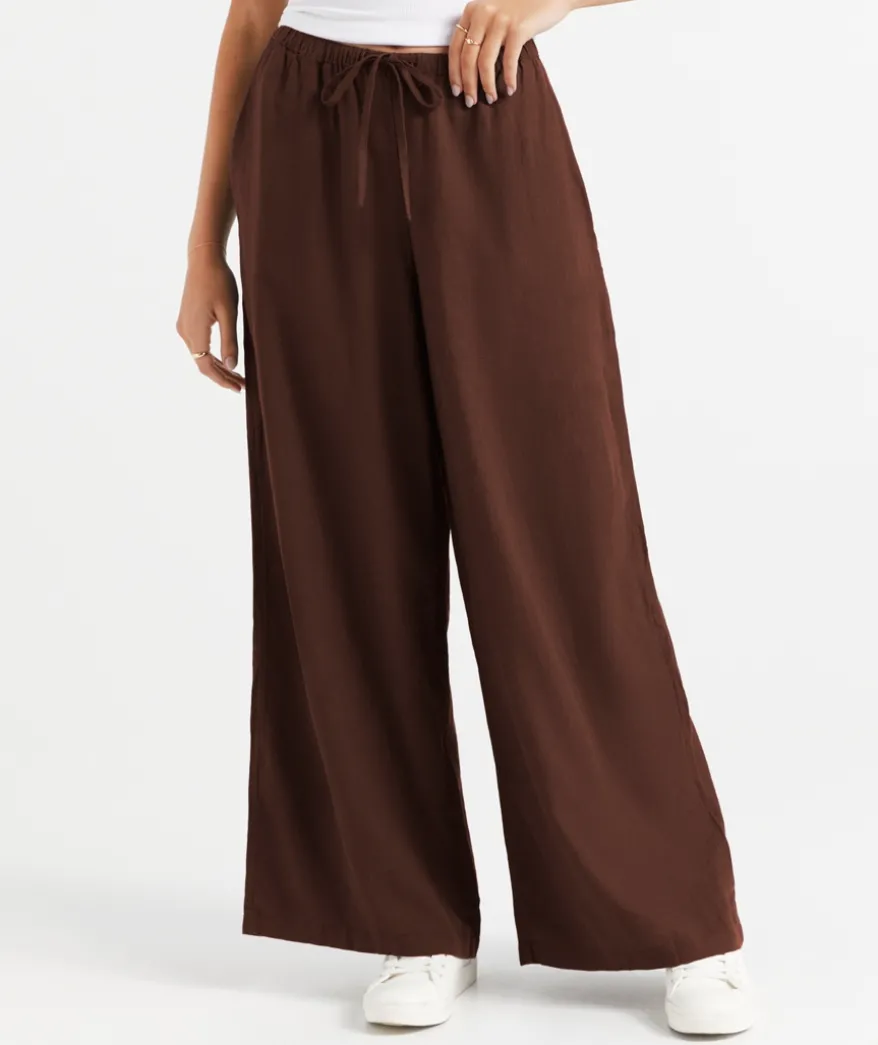 MAX LINEN BLEND WIDE LEG PANT