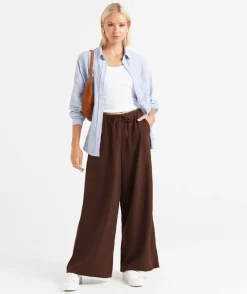 MAX LINEN BLEND WIDE LEG PANT