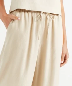 MAX LINEN BLEND WIDE LEG PANT
