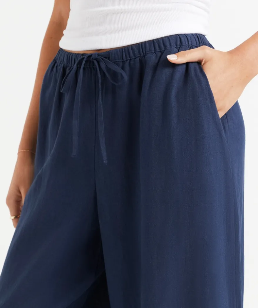 MAX LINEN BLEND WIDE LEG PANT