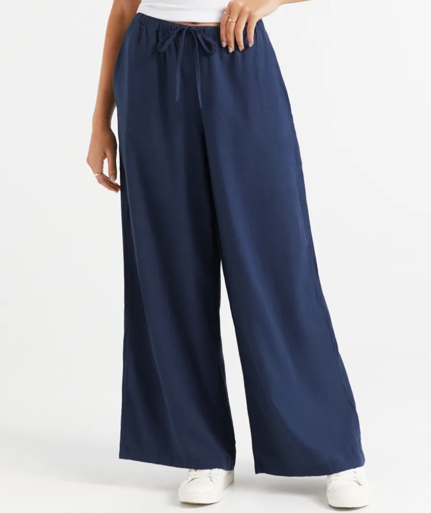 MAX LINEN BLEND WIDE LEG PANT