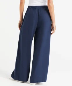 MAX LINEN BLEND WIDE LEG PANT