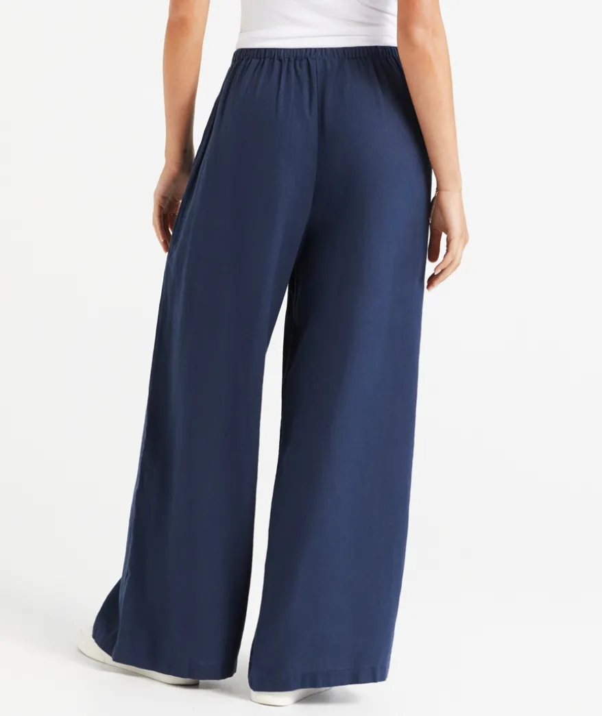 MAX LINEN BLEND WIDE LEG PANT