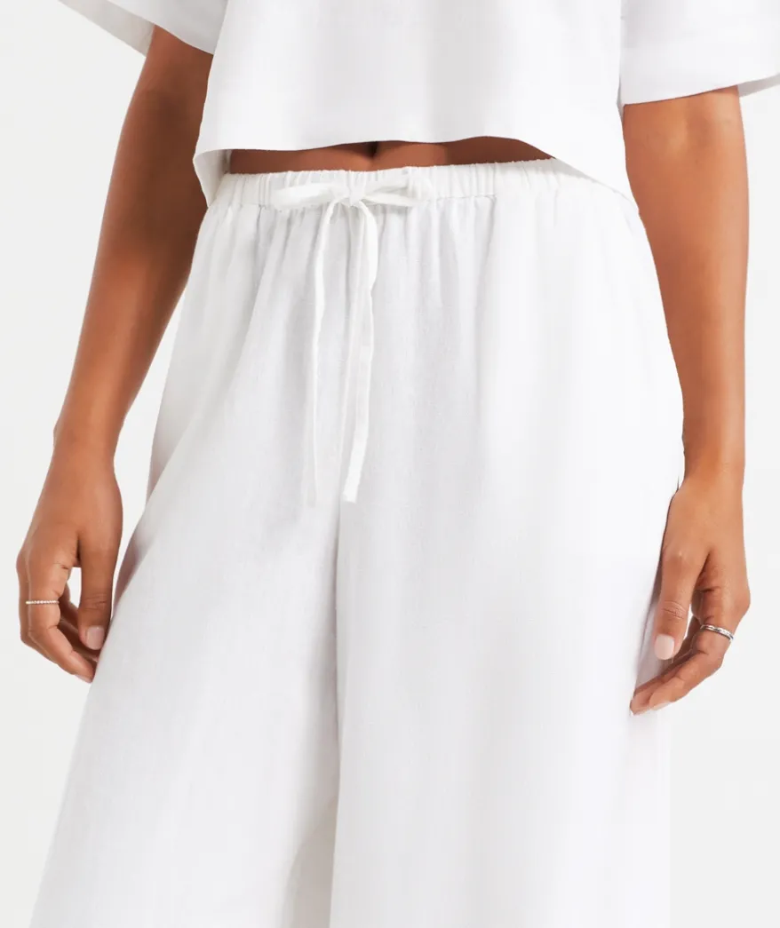 MAX LINEN BLEND WIDE LEG PANT
