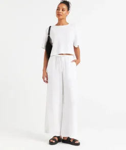 MAX LINEN BLEND WIDE LEG PANT