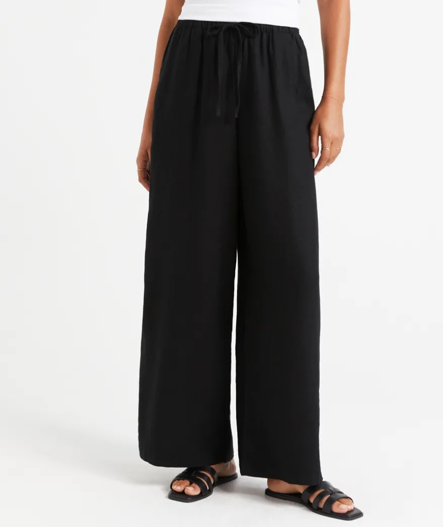 MAX LINEN BLEND WIDE LEG PANT