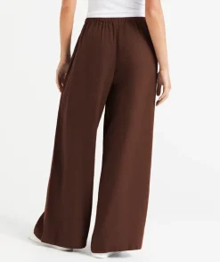 MAX LINEN BLEND WIDE LEG PANT