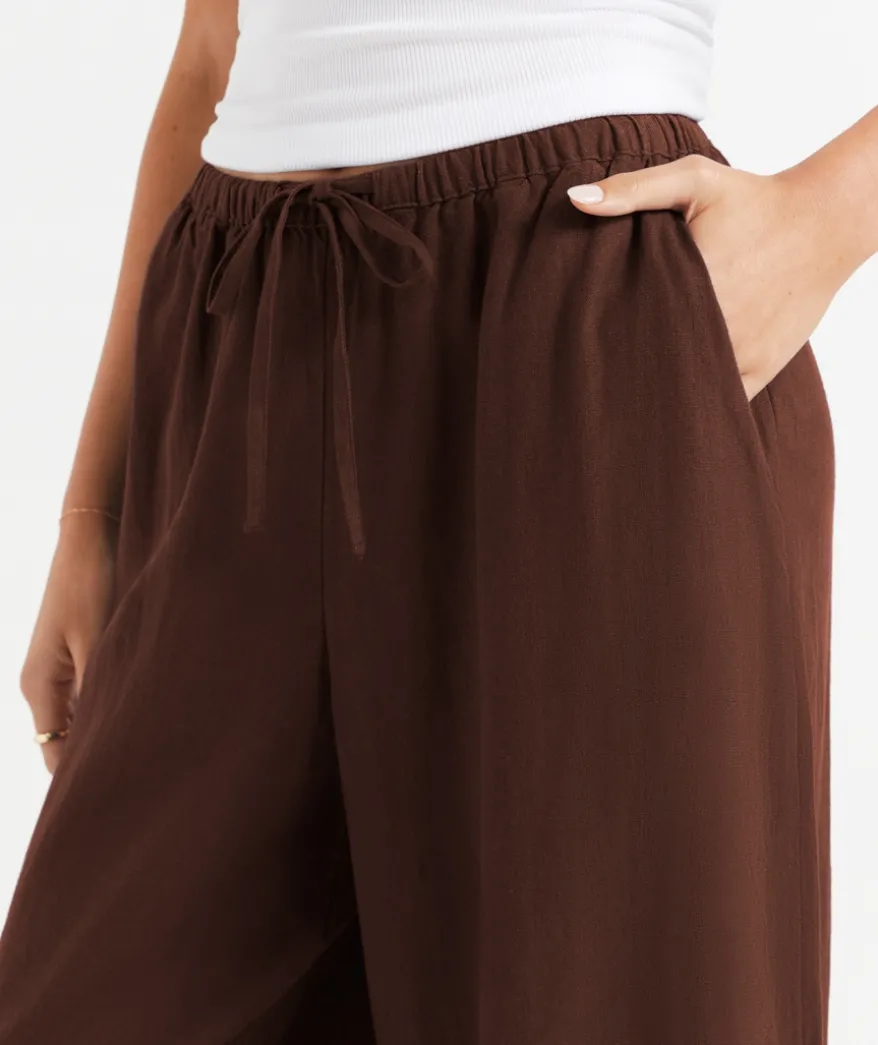 MAX LINEN BLEND WIDE LEG PANT