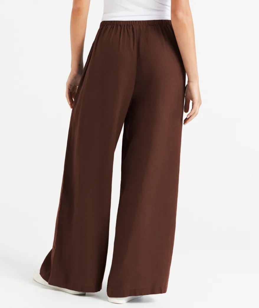 MAX LINEN BLEND WIDE LEG PANT