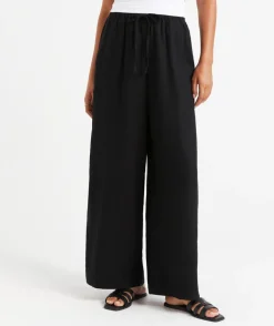 MAX LINEN BLEND WIDE LEG PANT