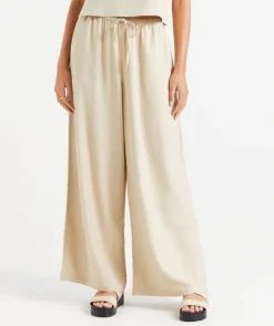 MAX LINEN BLEND WIDE LEG PANT
