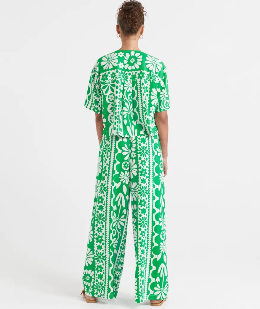 MAX LINEN BLEND WIDE LEG PANT