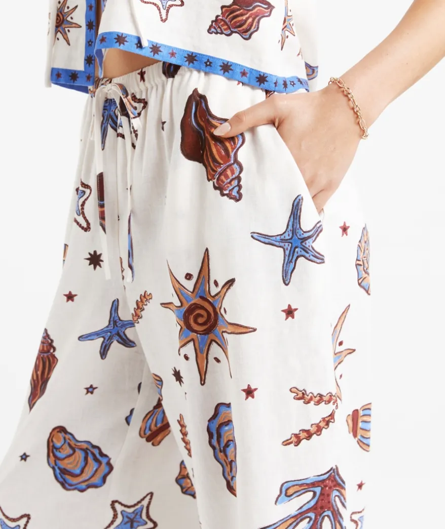 MAX LINEN BLEND WIDE LEG PANT