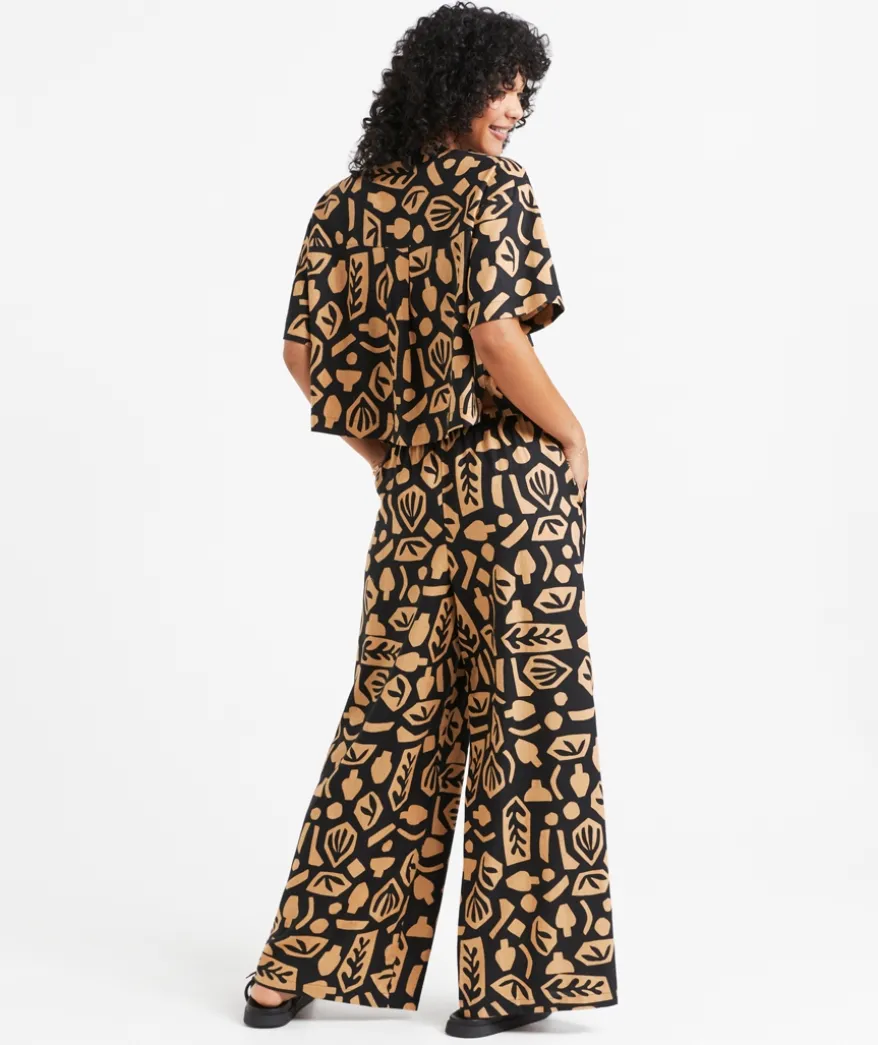 MAX LINEN BLEND WIDE LEG PANT
