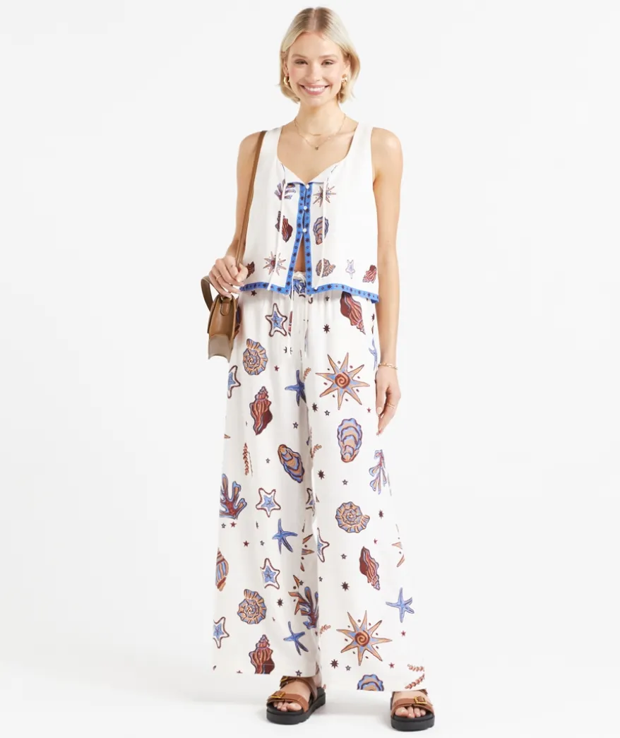MAX LINEN BLEND WIDE LEG PANT