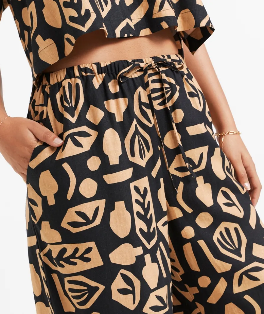 MAX LINEN BLEND WIDE LEG PANT