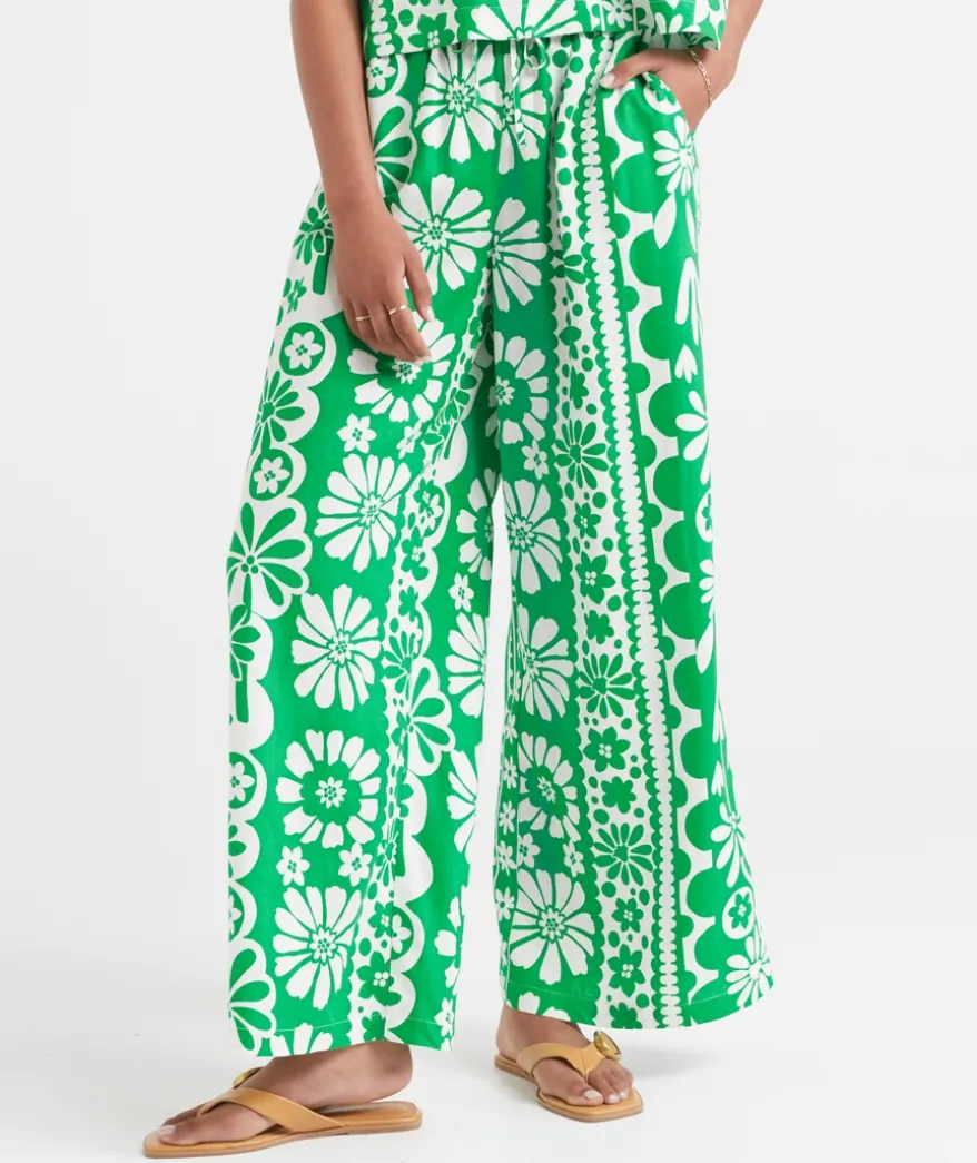 MAX LINEN BLEND WIDE LEG PANT