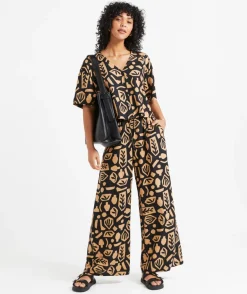 MAX LINEN BLEND WIDE LEG PANT