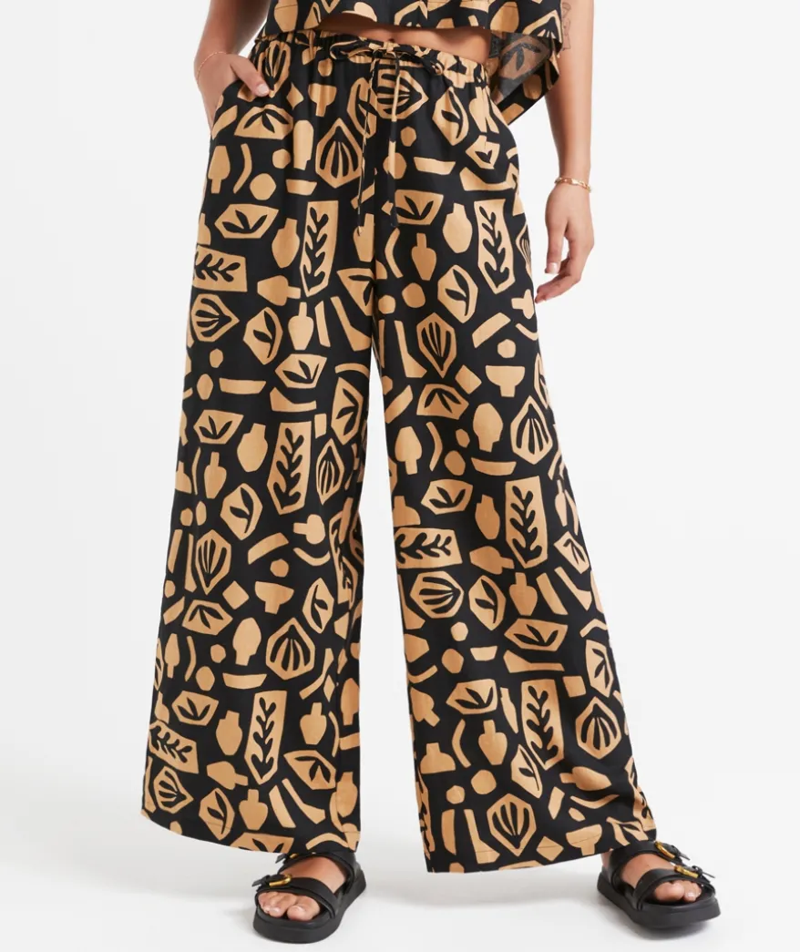 MAX LINEN BLEND WIDE LEG PANT