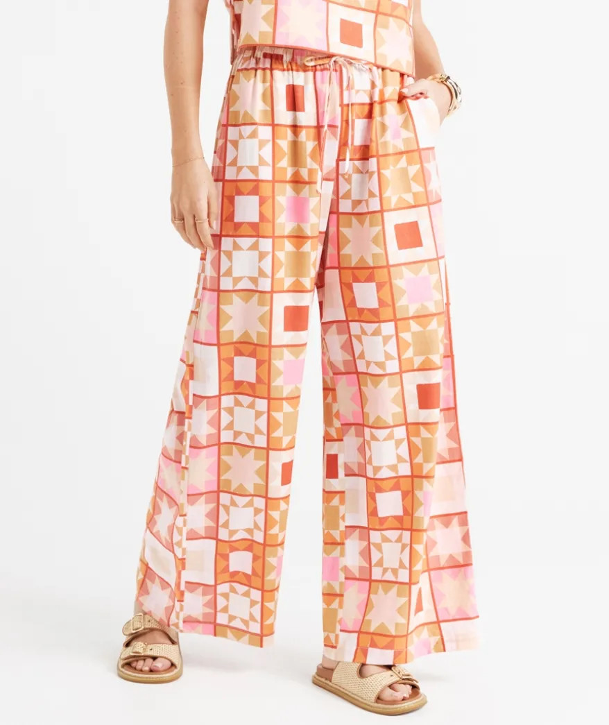 MAX LINEN BLEND WIDE LEG PANT