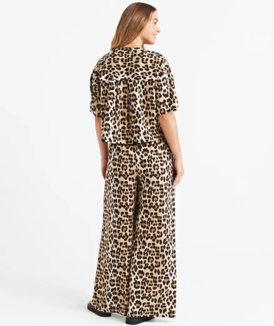 MAX LINEN BLEND WIDE LEG PANT