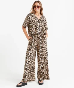 MAX LINEN BLEND WIDE LEG PANT